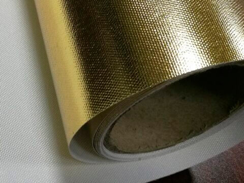 tessuto in tela di poliestere con rivestimento in oro